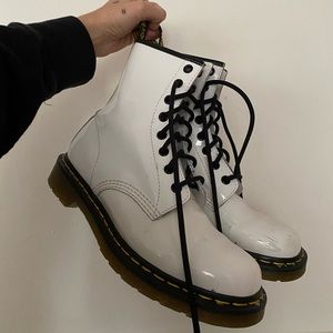 Dr martens white boots size 8